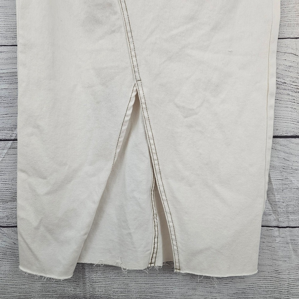 GB Gianni Bini S Small Strapless Denim Midi Jean Dress Off-White Slit NWT L797 - Picture 7 of 10